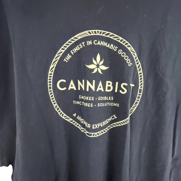 Next Level Apparel Cannabist Graphic Unisex T-Shirt L Blue Oversized Casual - Picture 3 of 9